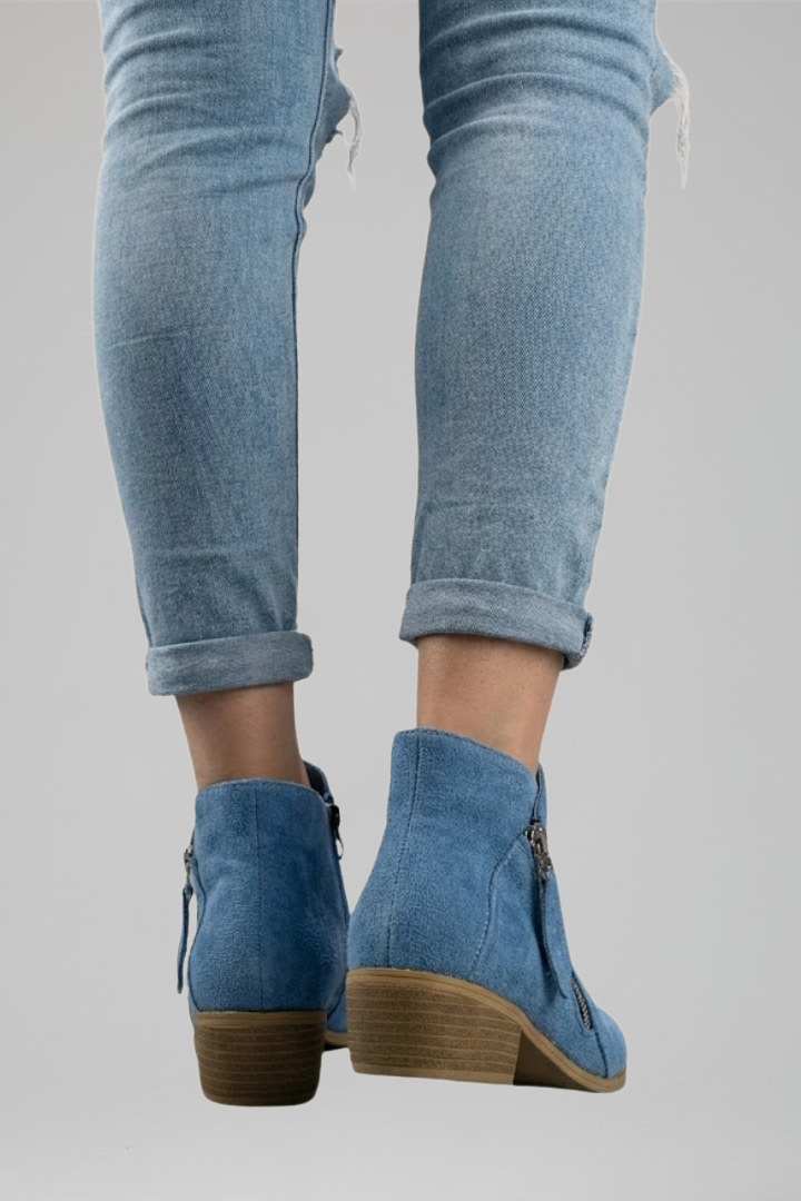 Arelia | Bottines pour femmes – Fermeture zippée sur le côté, bout rond