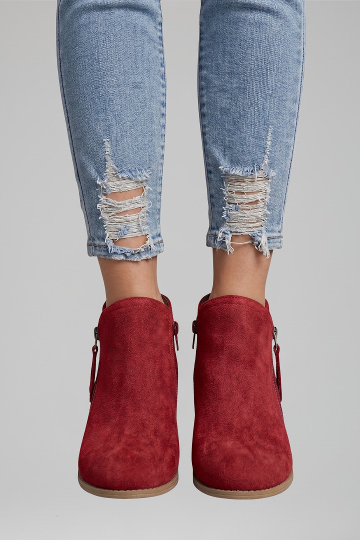 Arelia | Bottines pour femmes – Fermeture zippée sur le côté, bout rond