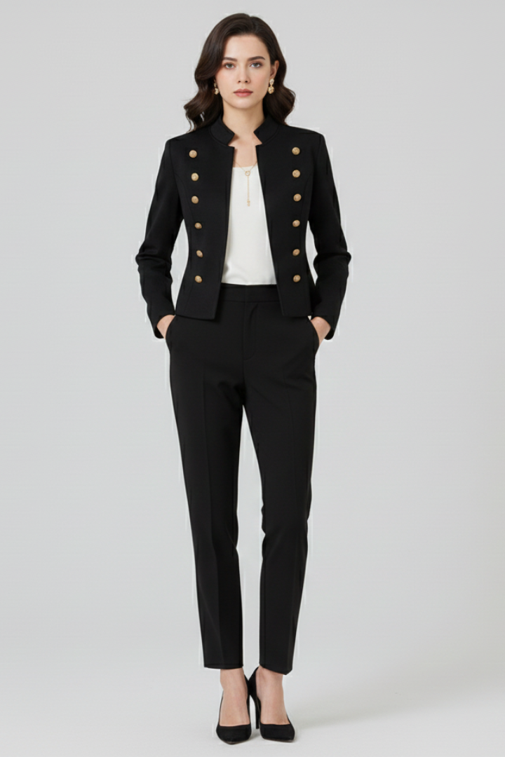 Valerisse | Blazer élégant pour femme – Col montant et boutons originaux