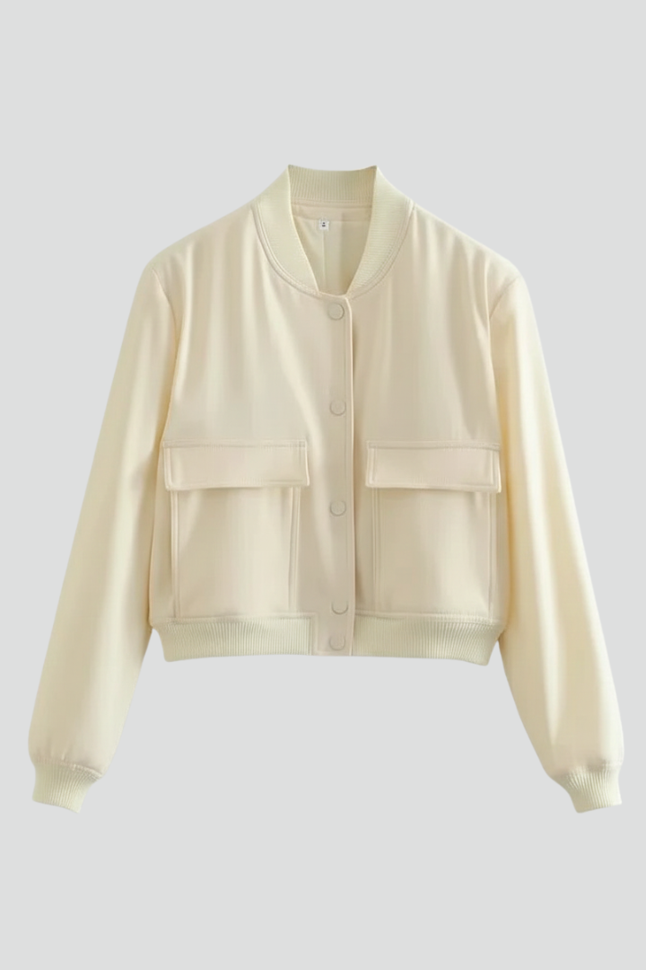Corallia | Blouson bomber pour femme – Col baseball, fermeture à boutons-pression