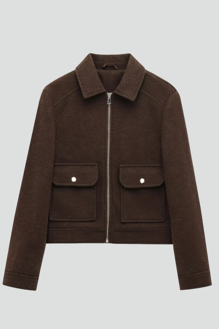 Cybele | Blouson aviateur zippé pour femme – Col à revers ajusté, manches longues