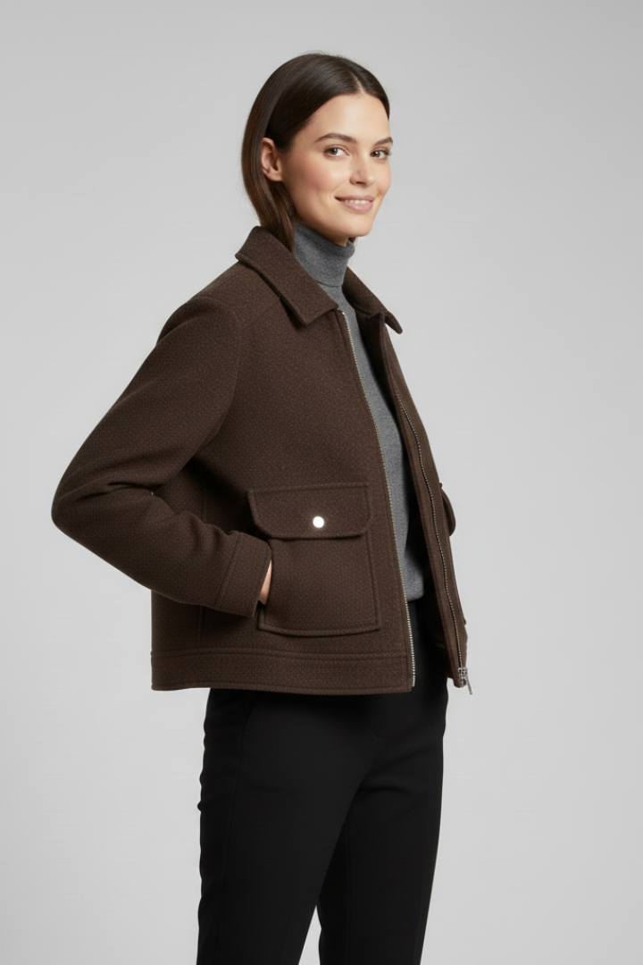 Cybele | Blouson aviateur zippé pour femme – Col à revers ajusté, manches longues