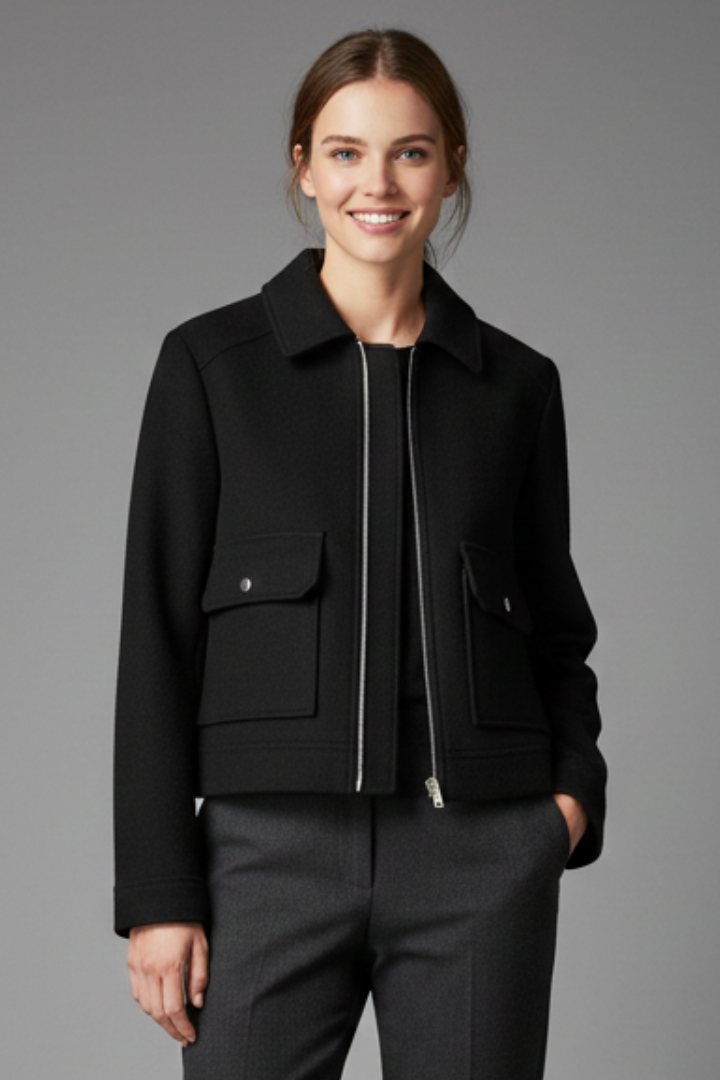 Cybele | Blouson aviateur zippé pour femme – Col à revers ajusté, manches longues