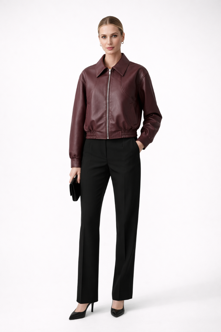 Zephyria | Veste bomber pour femme – Fermeture zippée, col classique et manches longues