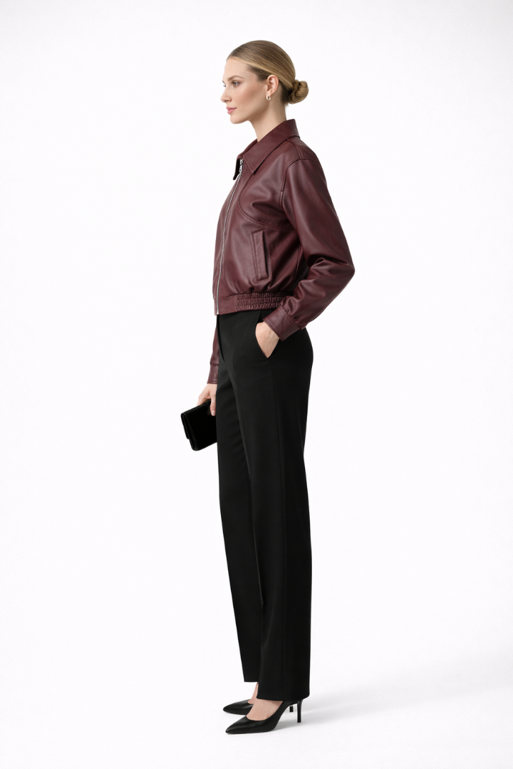Zephyria | Veste bomber pour femme – Fermeture zippée, col classique et manches longues