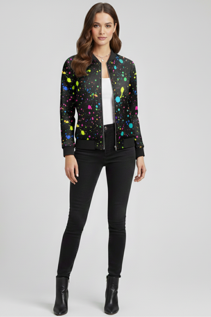 Celestina | Blouson bomber fleuri pour femme – Fermeture zippée, veste imprimée décontractée