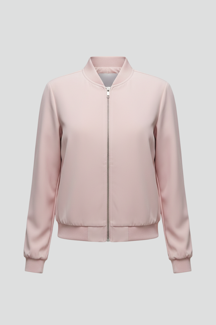 Jovara | Blouson aviateur pour femme avec fermeture éclair sur le devant et ourlet droit