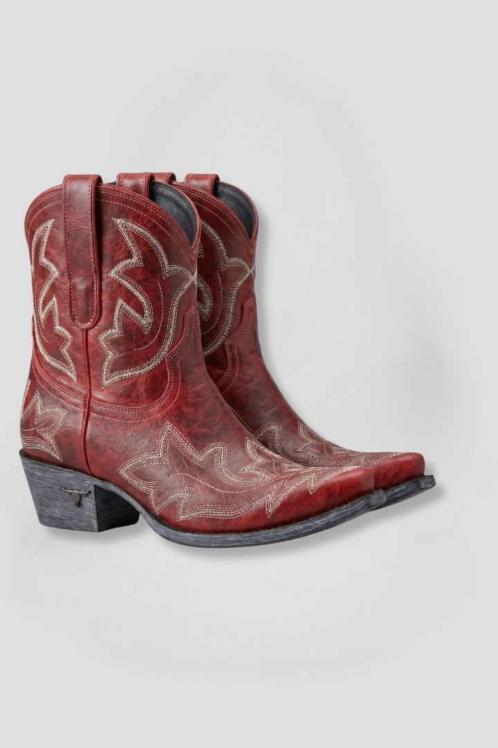 Aramelle | Bottines brodées pour femme, style décontracté inspiré de l’Ouest