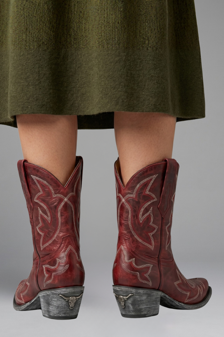 Aramelle | Bottines brodées pour femme, style décontracté inspiré de l’Ouest