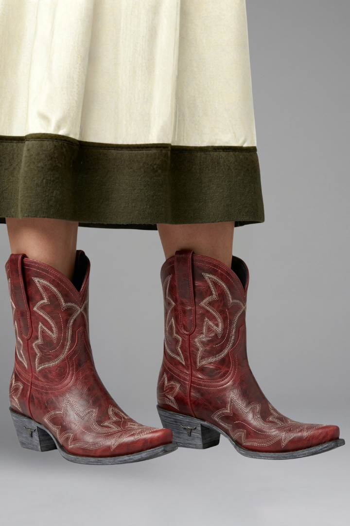 Aramelle | Bottines brodées pour femme, style décontracté inspiré de l’Ouest