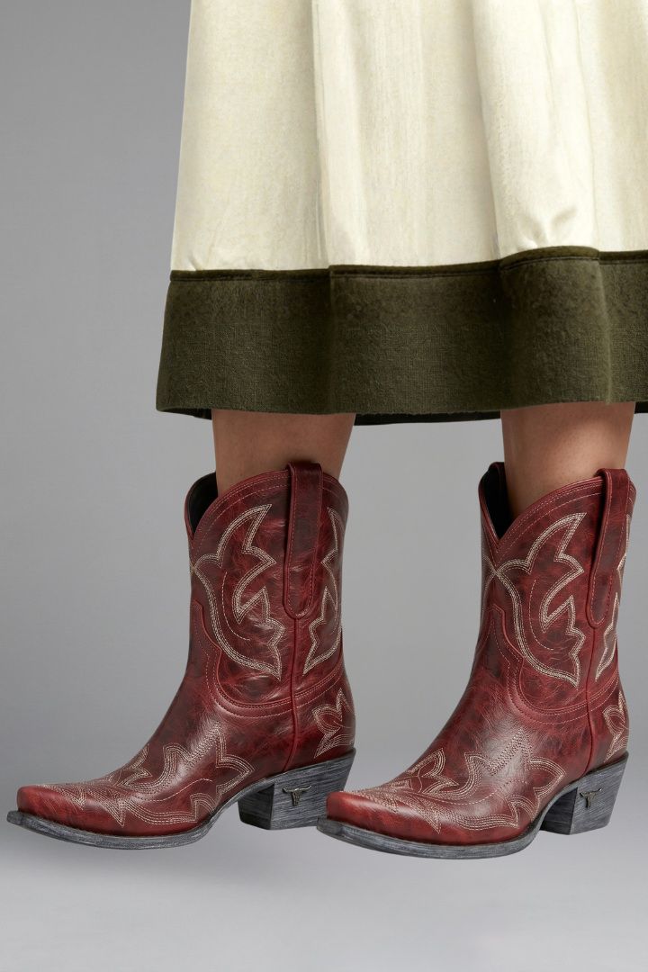Aramelle | Bottines brodées pour femme, style décontracté inspiré de l’Ouest