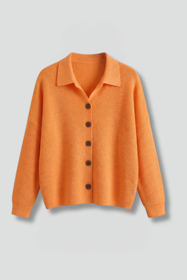 Avielle | Gilet en maille pour femmes – Col à revers, manches longues