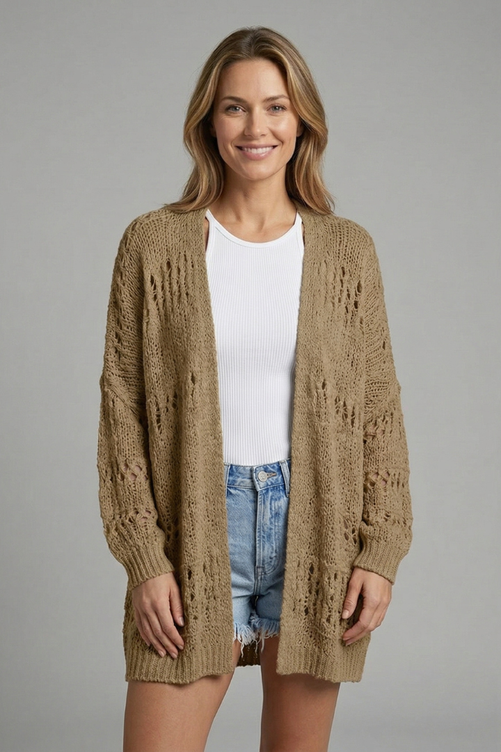Primrose | Cardigan à manches longues et ouverture sur le devant pour femme