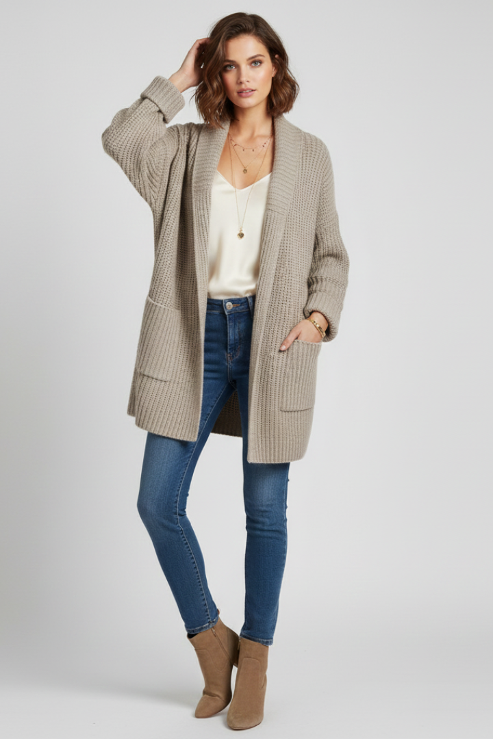 Eiravelle | Cardigan côtelé pour femme – Col en V