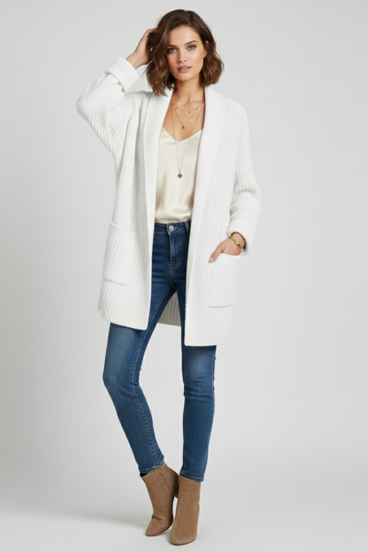 Eiravelle | Cardigan côtelé pour femme – Col en V