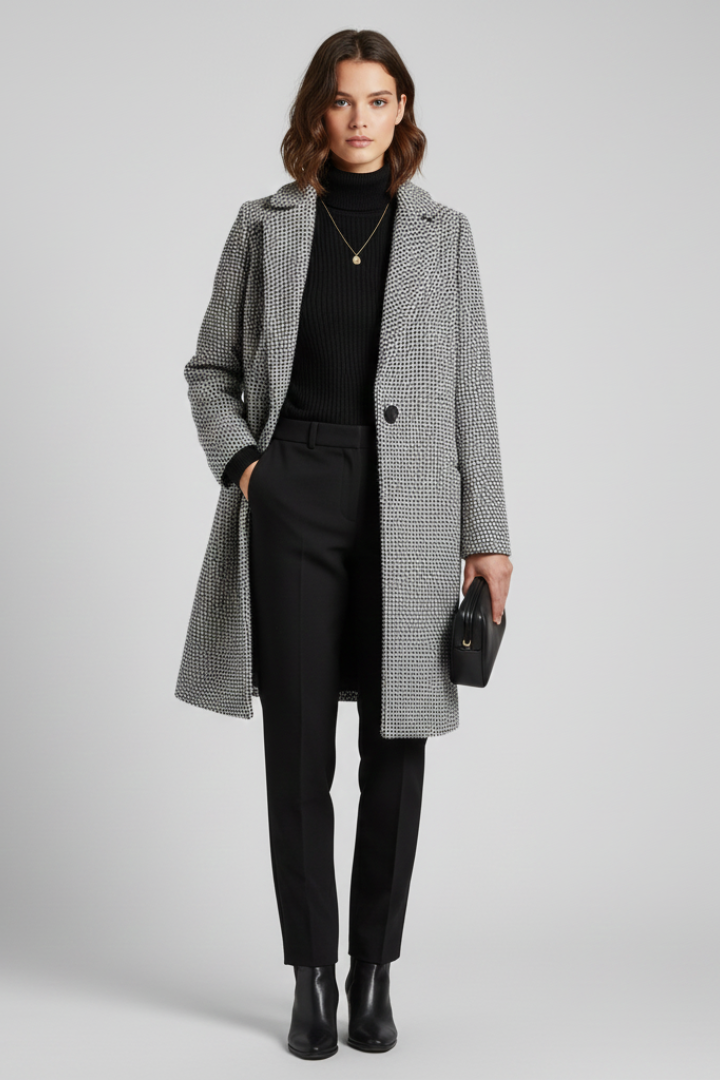 Avelissea | Manteau tissé pour femme – Col de blazer