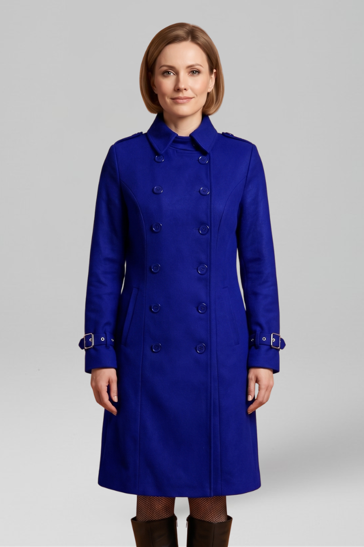 Velmielle | Manteau long pour femme – Fermeture boutonnée croisée