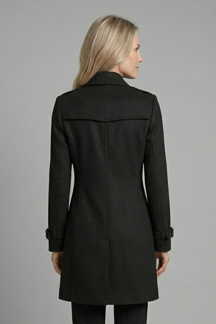 Velmielle | Manteau long pour femme – Fermeture boutonnée croisée
