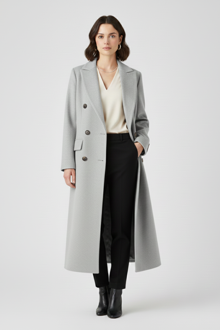 Maravira | Manteau pour femme avec col à revers, fermeture boutonnée, manches longues et coupe