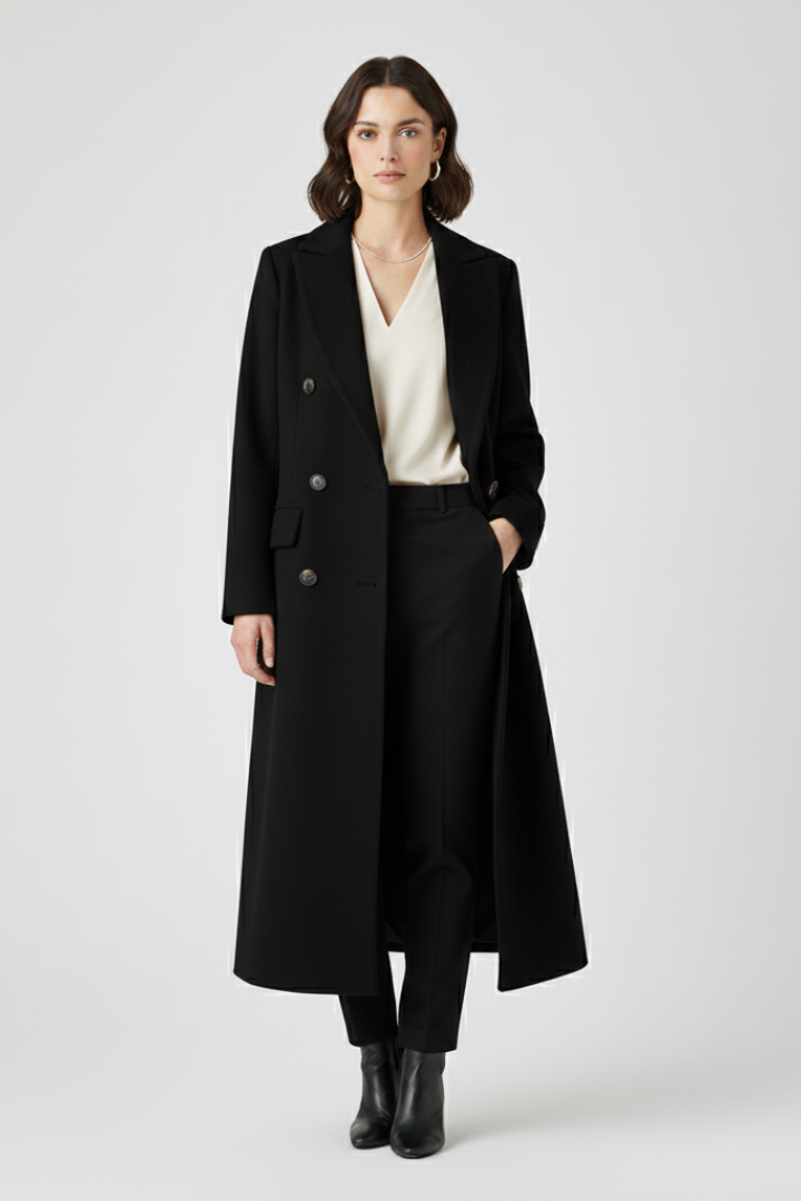 Maravira | Manteau pour femme avec col à revers, fermeture boutonnée, manches longues et coupe