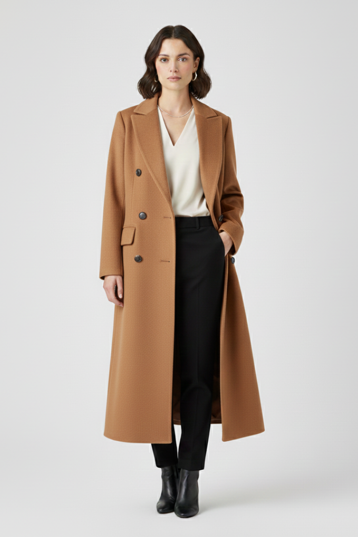 Maravira | Manteau pour femme avec col à revers, fermeture boutonnée, manches longues et coupe