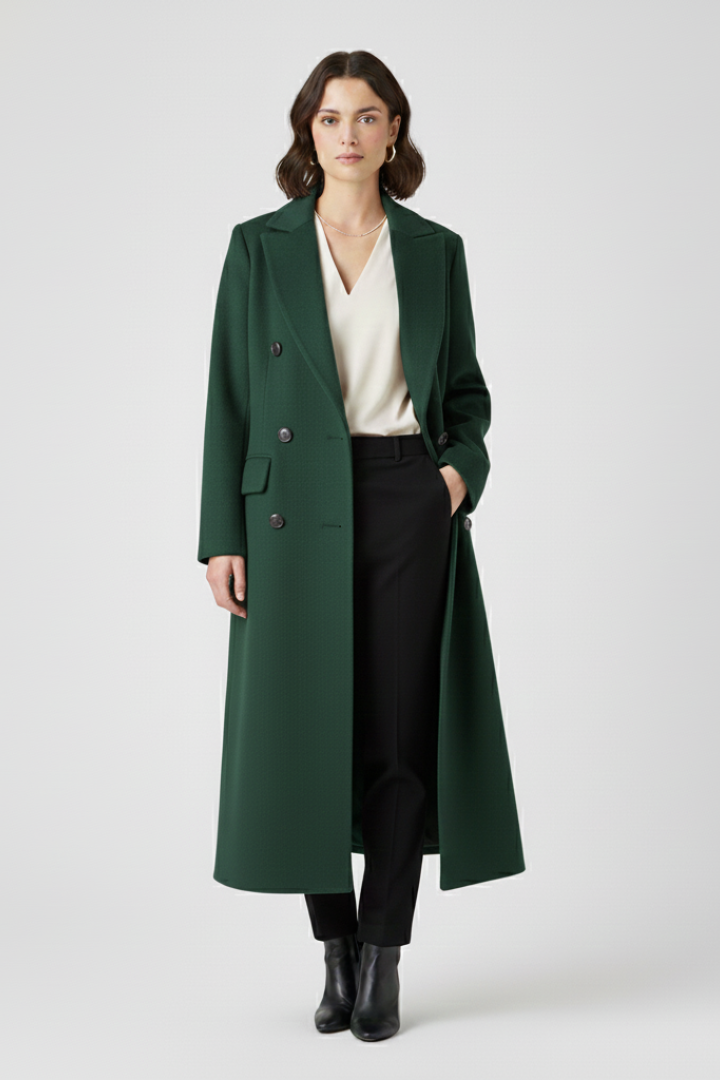 Maravira | Manteau pour femme avec col à revers, fermeture boutonnée, manches longues et coupe
