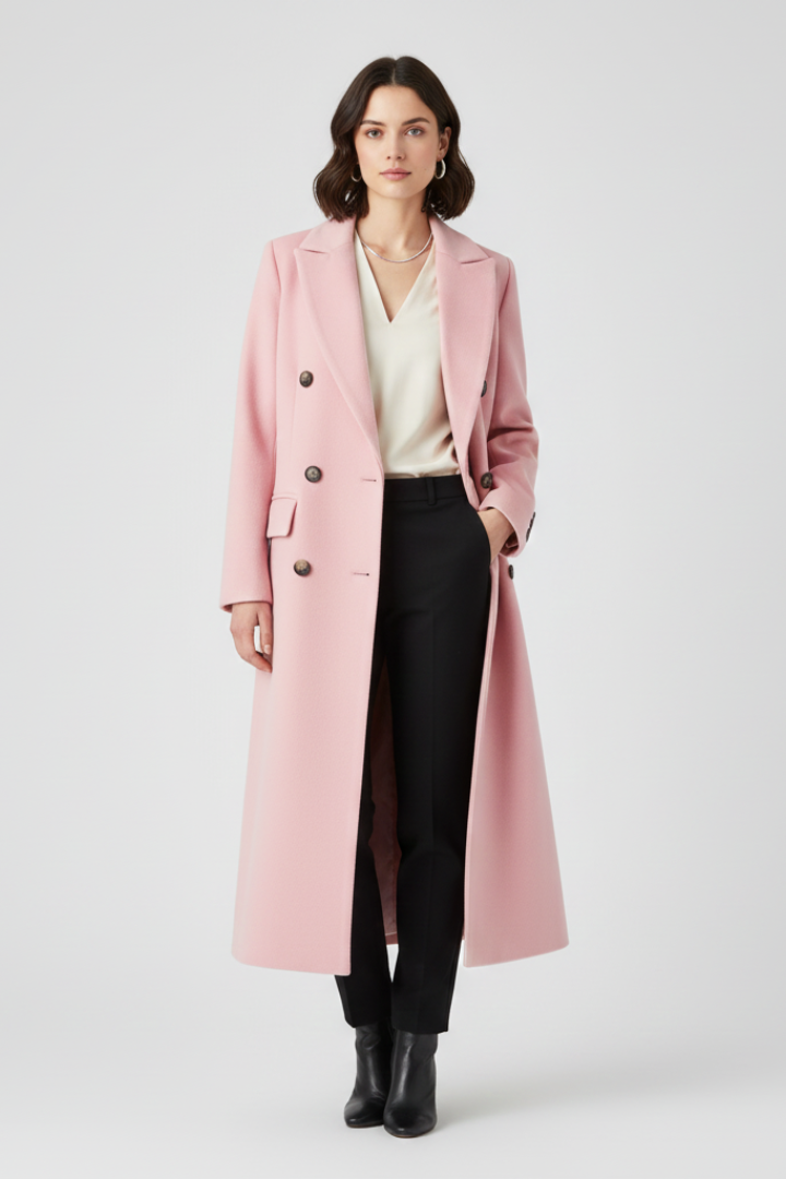 Maravira | Manteau pour femme avec col à revers, fermeture boutonnée, manches longues et coupe
