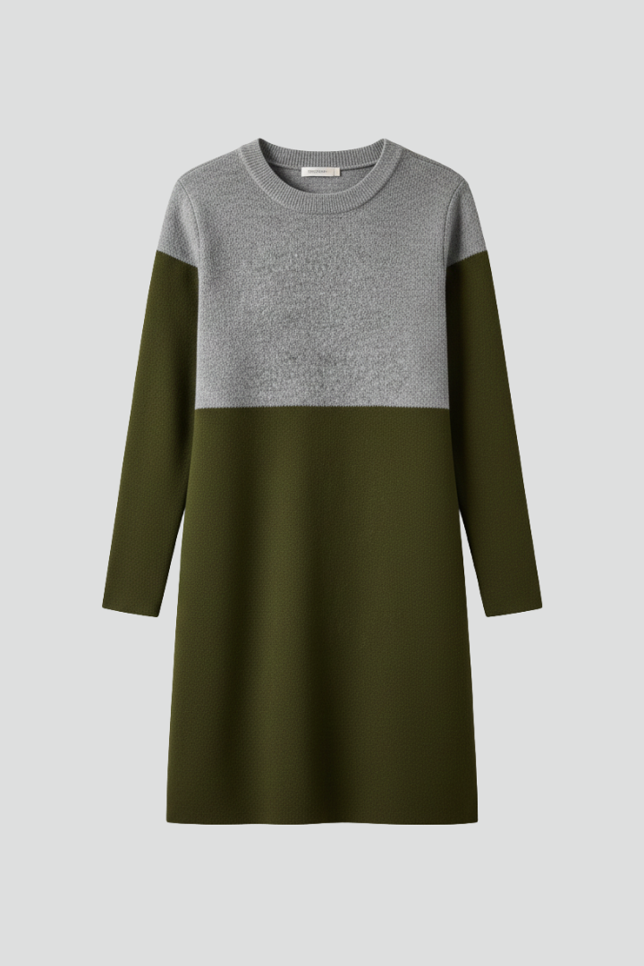 Neralia | Robe Texturée pour Femme – Robe Décontractée à Manches Longues