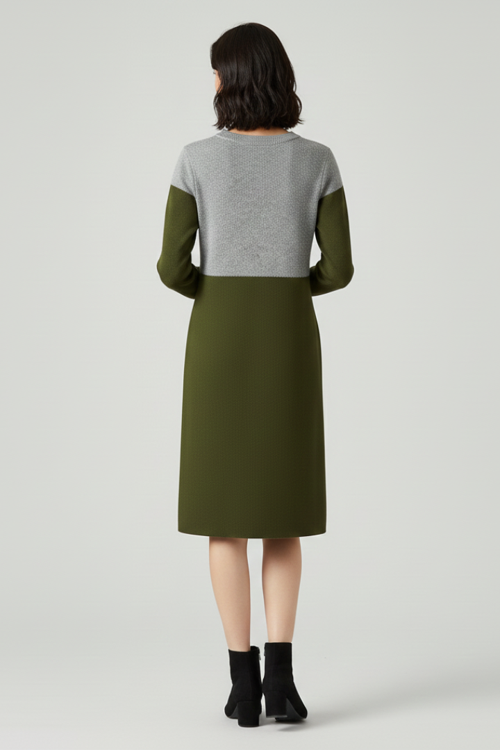 Neralia | Robe Texturée pour Femme – Robe Décontractée à Manches Longues