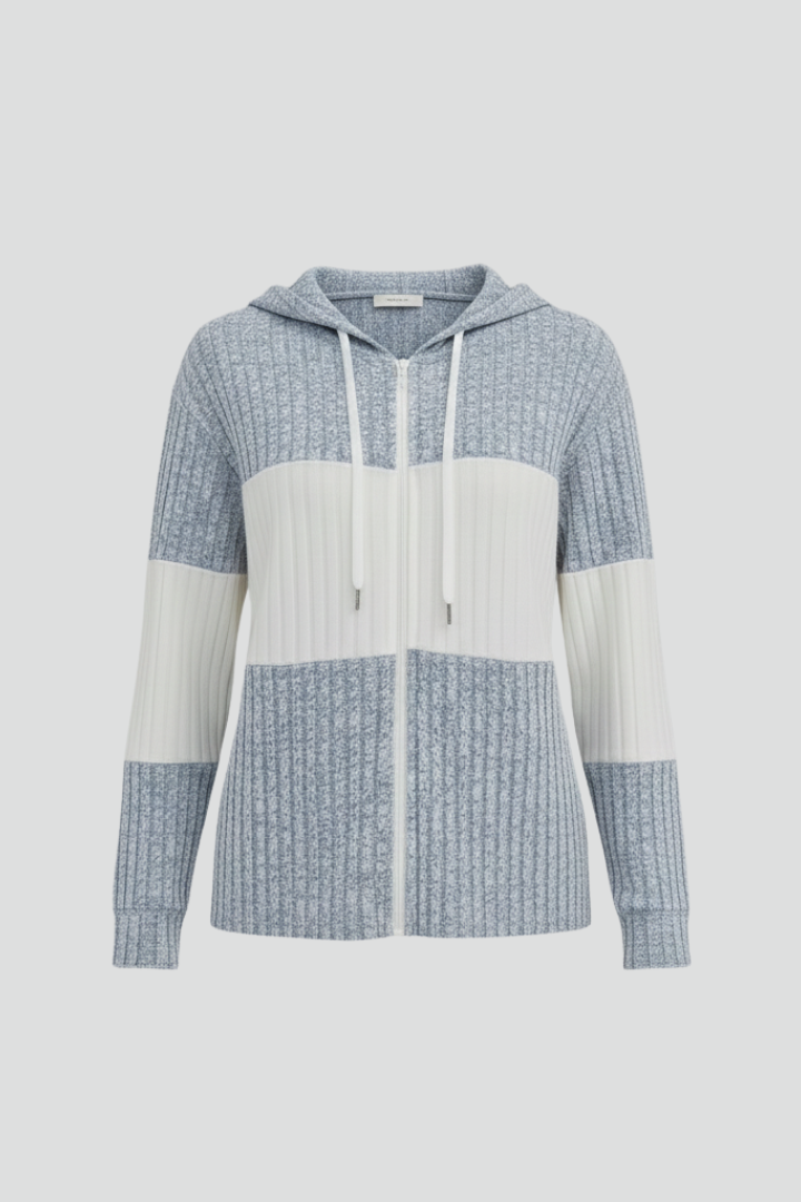 Zéphielle | Veste à Capuche pour Femme – Veste Zippée avec Capuche à Cordon de Serrage