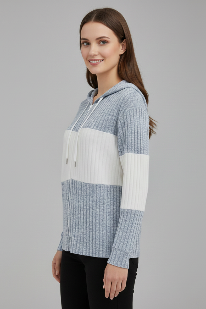 Zéphielle | Veste à Capuche pour Femme – Veste Zippée avec Capuche à Cordon de Serrage