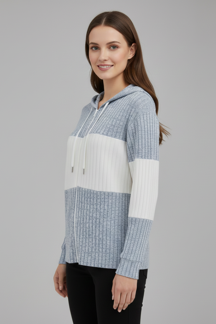 Zéphielle | Veste à Capuche pour Femme – Veste Zippée avec Capuche à Cordon de Serrage