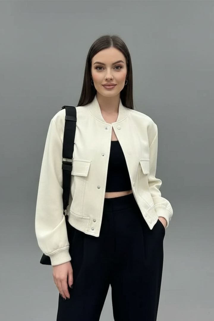 Sylvaria | Veste décontractée pour femme – Fermeture boutonnée, bas élastiqué