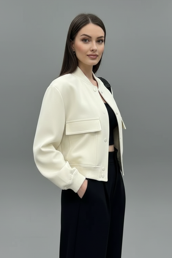 Sylvaria | Veste décontractée pour femme – Fermeture boutonnée, bas élastiqué