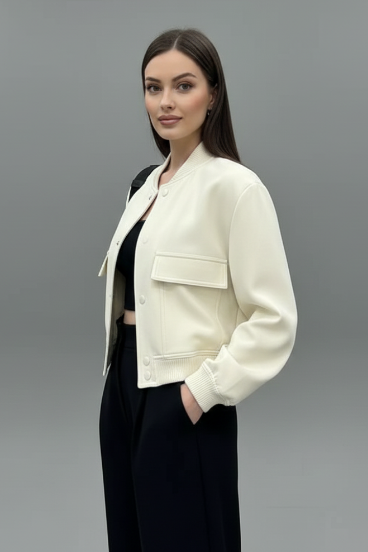 Sylvaria | Veste décontractée pour femme – Fermeture boutonnée, bas élastiqué