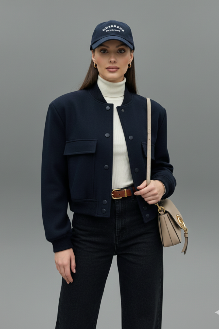 Sylvaria | Veste décontractée pour femme – Fermeture boutonnée, bas élastiqué