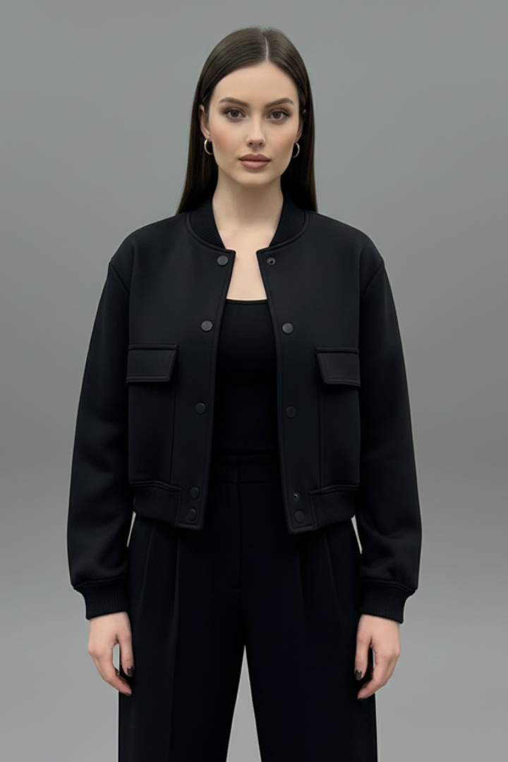 Sylvaria | Veste décontractée pour femme – Fermeture boutonnée, bas élastiqué