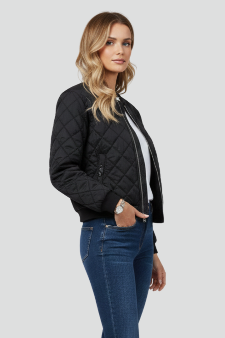 Lilou | Veste matelassée pour femme avec fermeture à glissière – Veste légère à manches longues