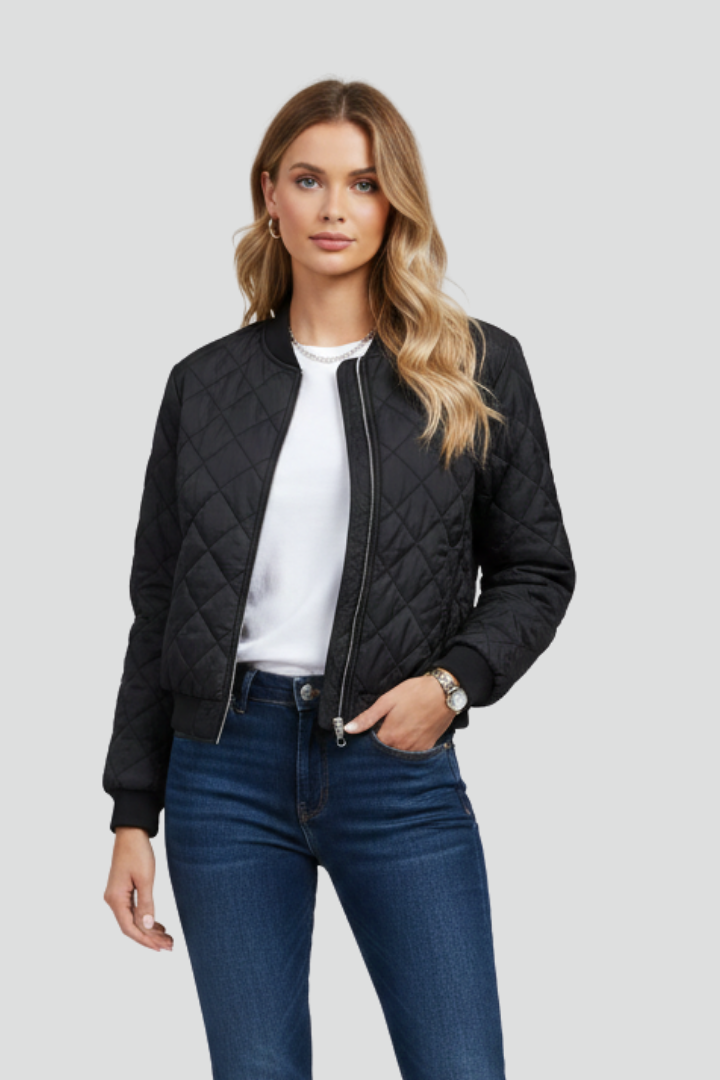 Lilou | Veste matelassée pour femme avec fermeture à glissière – Veste légère à manches longues