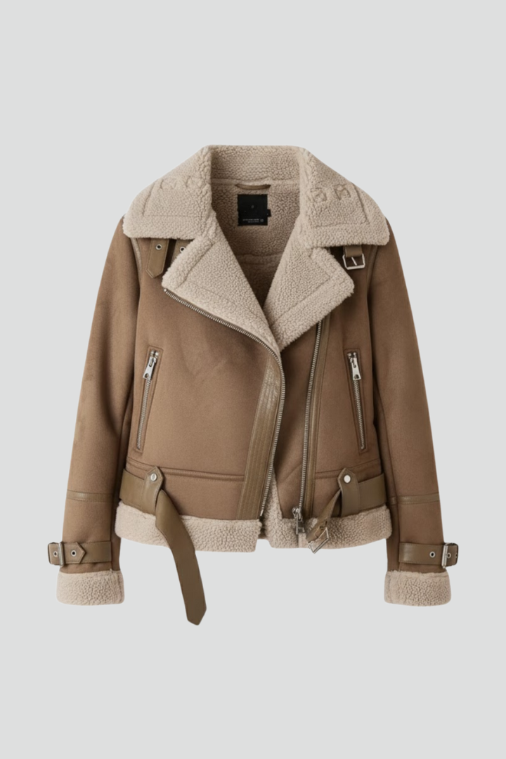Wrenna | Veste texturée pour femme avec fermeture à glissière – Veste décontractée
