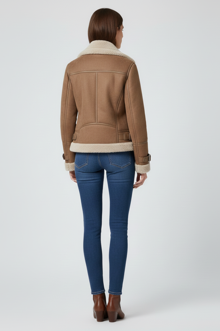 Wrenna | Veste texturée pour femme avec fermeture à glissière – Veste décontractée