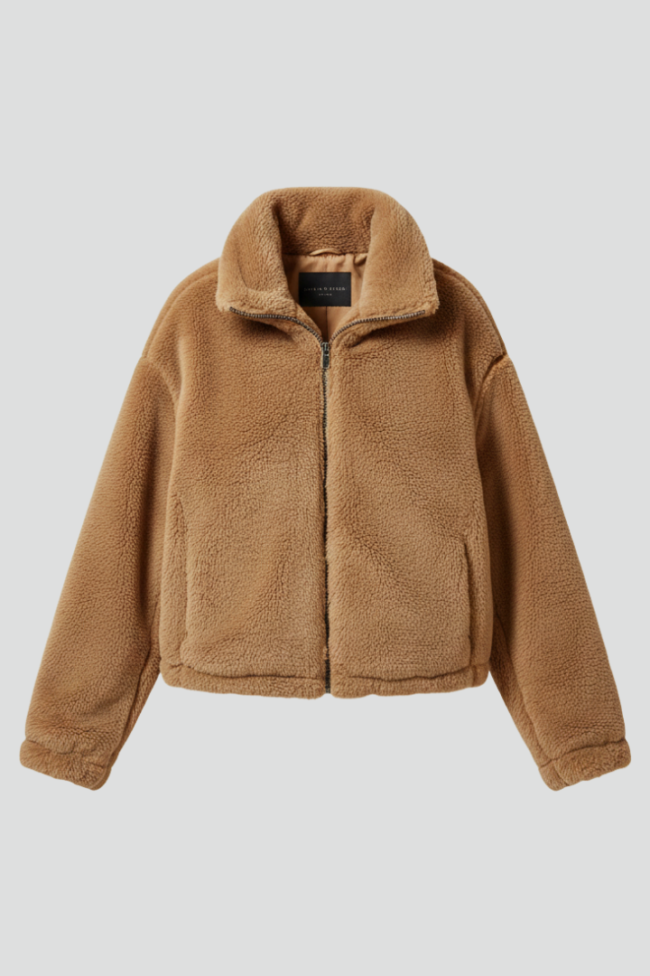Lavenelle | Veste texturée pour femme, avec fermeture éclair sur toute la longueur, manches longues