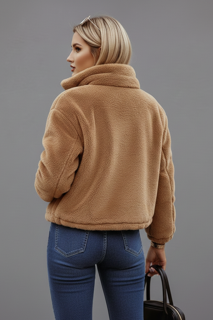 Lavenelle | Veste texturée pour femme, avec fermeture éclair sur toute la longueur, manches longues
