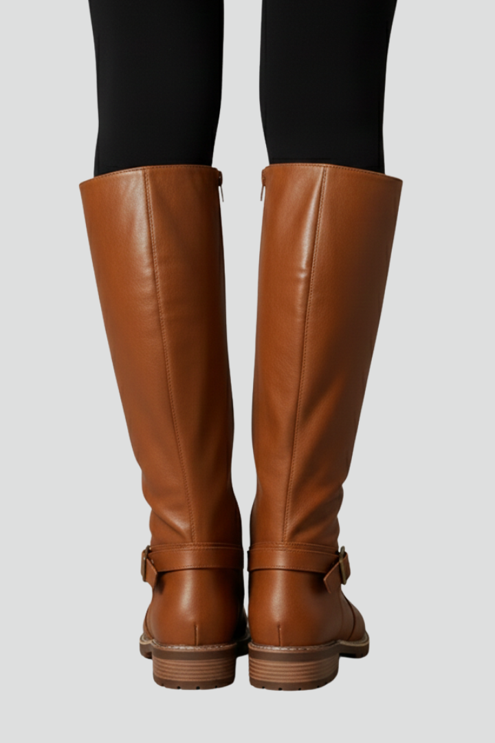 Ghislaine | Bottes pour femme jusqu’aux genoux – Détail à boucle, bout rond