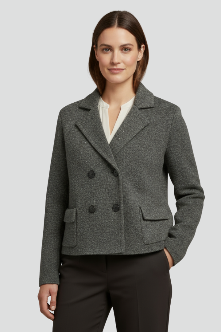 Zuleyra | Cardigan en maille texturée pour femme – Col à revers