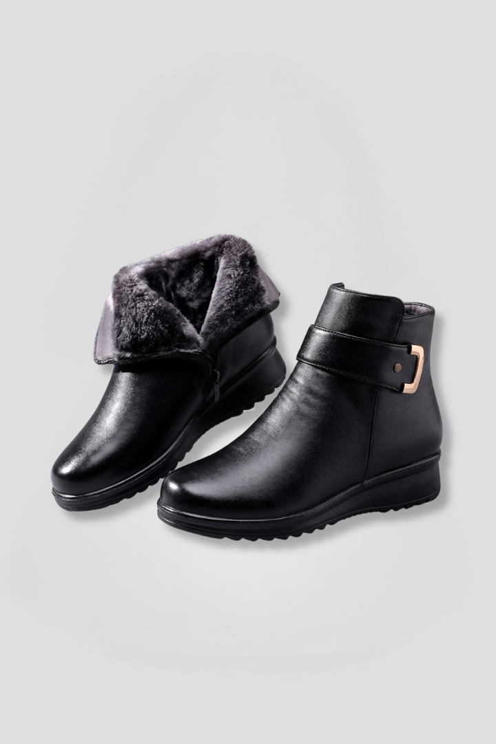 Elvaria | Bottines orthopédiques en cuir pour femme – Semelle de soutien et tige structurée
