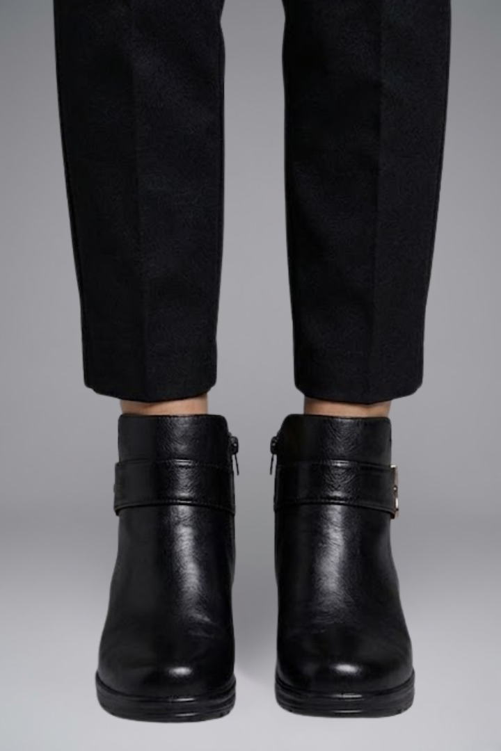 Elvaria | Bottines orthopédiques en cuir pour femme – Semelle de soutien et tige structurée