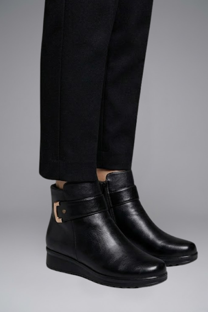 Elvaria | Bottines orthopédiques en cuir pour femme – Semelle de soutien et tige structurée