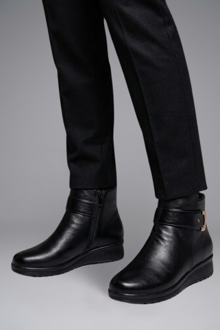 Elvaria | Bottines orthopédiques en cuir pour femme – Semelle de soutien et tige structurée