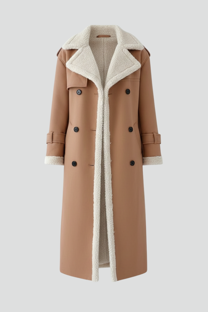 Cassia | Manteau long pour femmes – Col à revers, détails raffinés